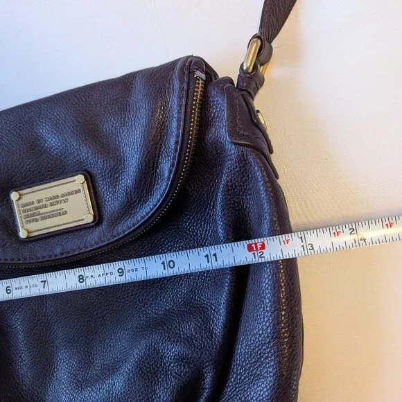 Marc Jacobs Natasha Cordovan Pebbled Leather Crossbody Bag Larger 12" version - Picture 3 of 6